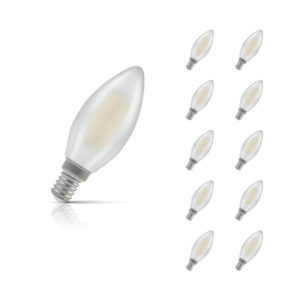 Crompton Candle LED Light Bulb Dimmable E14 5W (40W Eqv) Cool White 10-Pack Pearl - 15593