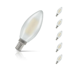 Crompton Candle LED Light Bulb Dimmable E14 5W (40W Eqv) Cool White 5-Pack Pearl - 15593