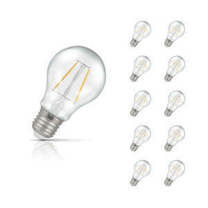 Crompton GLS LED Light Bulb E27 4.2W (40W Eqv) Warm White 10-Pack Filament Clear - 15685