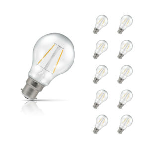 Crompton GLS LED Light Bulb B22 4.2W (40W Eqv) Warm White 10-Pack Filament Clear - 15708