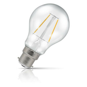 Crompton GLS LED Light Bulb B22 4.2W (40W Eqv) Warm White Filament Clear - 15708