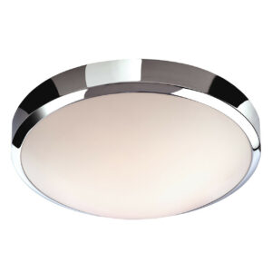 Firstlight Toro Modern Style LED Flush Ceiling Light 11W Warm White in Chrome and Opal - 2343CH