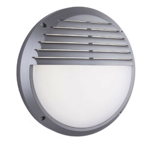 Firstlight Luca Anti-Corrosion Style LED Bulkhead 10W Eyelid Cool White in Silver Resin and Opal - 2834SI