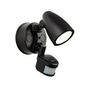 Firstlight Modern Style LED Security Spotlight 10W PIR Sensor Tri-Colour CCT Black - 2835BK