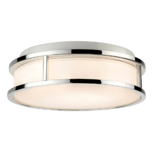 Firstlight Adelaide LED Flush Ceiling Light 12W Warm White in Chrome and Opal Glass - 2863CH