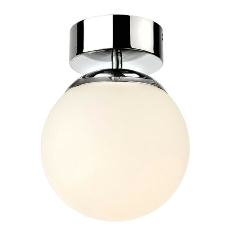 Firstlight Brook LED Semi-Flush Ceiling Light 10W Warm White in Chrome and Opal Glass - 2874CH