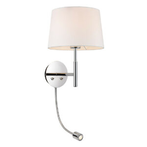 Firstlight Seymour Contemporary Style LED 2-Light Wall Light 1W Warm White Chrome and Cream Shade - 2880CH