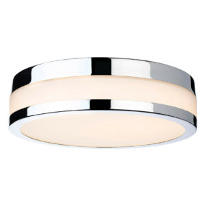 Firstlight Marnie LED Flush Ceiling Light 12W Warm White in Chrome and Opal Glass - 2936CH