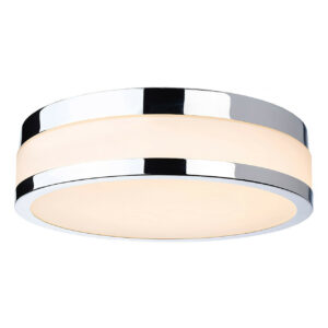 Firstlight Marnie LED Flush Ceiling Light 18W Warm White in Chrome and Opal Glass - 2937CH