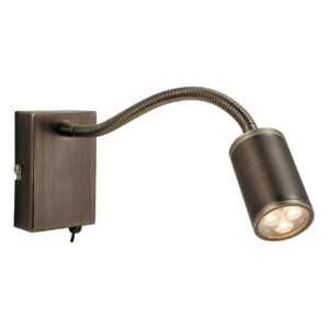 Firstlight Orion Modern Style LED Flexible Wall Spotlight 4W with On/Off Switch Warm White Bronze - 3454BZ