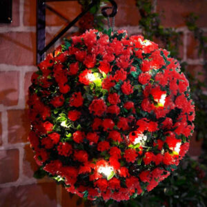 Solalite LED Topiary Ball Solar Mini Rose Red 28cm - 36001sl