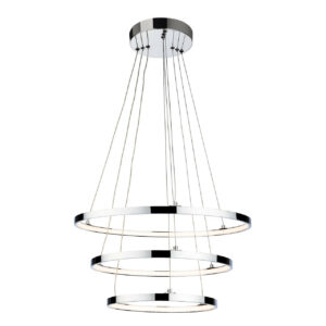 Firstlight Esprit Modern Style LED 3-Ring Pendant Light 31W Warm White Chrome - 3722CH