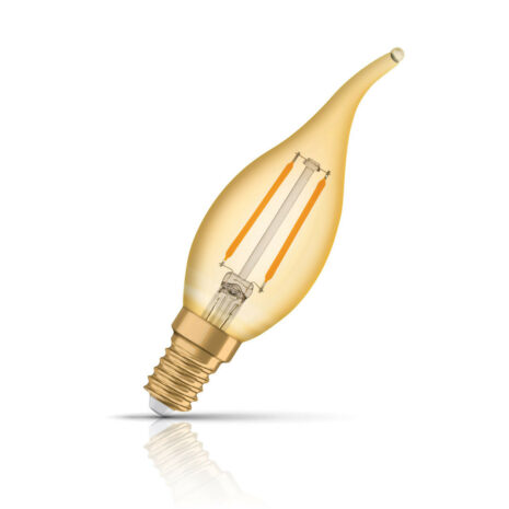 Osram Candle LED Light Bulb Filament E14 2.5W (20W Eqv) Warm White Flame Tip - AC32431