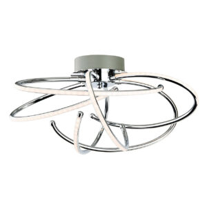 Firstlight Caprice Modern Style LED 46.5cm Flush Ceiling Light 30W Warm White Chrome - 4851CH