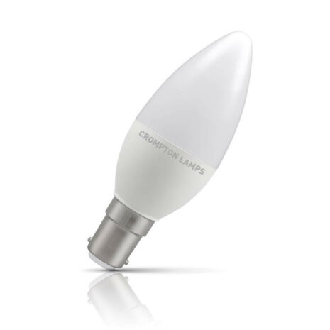 Crompton Candle LED Light Bulb B15 5.5W (40W Eqv) Warm White Opal - 11304