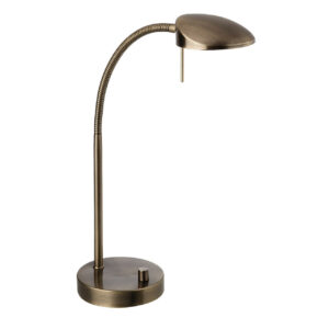 Firstlight Milan Modern Style LED Desk Lamp 10W Dim with Dimmer Control Warm White Antique Brass - 4926AB