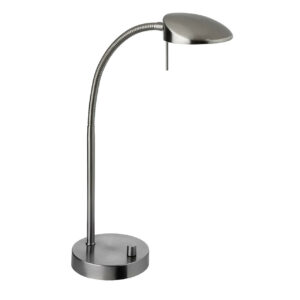 Firstlight Milan Modern Style LED Desk Lamp 10W Dim with Dimmer Control Warm White Brushed Steel - 4926BS