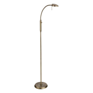 Firstlight Milan Modern Style LED Floor Lamp 10W Dim with Dimmer Control Warm White Antique Brass - 4927AB