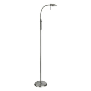 Firstlight Milan Modern Style LED Floor Lamp 10W Dim with Dimmer Control Warm White Brushed Steel - 4927BS