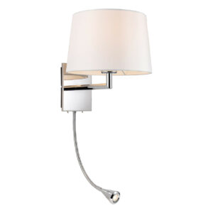 Firstlight Grand Contemporary Style LED 2-Light Wall Light 1W Warm White Chrome and Cream Shade - 4936CH