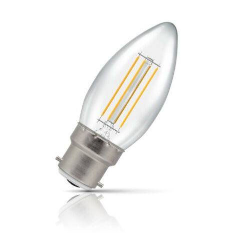 Crompton Candle LED Light Bulb Dimmable B22 5W (40W Eqv) Warm White Clear - 7130