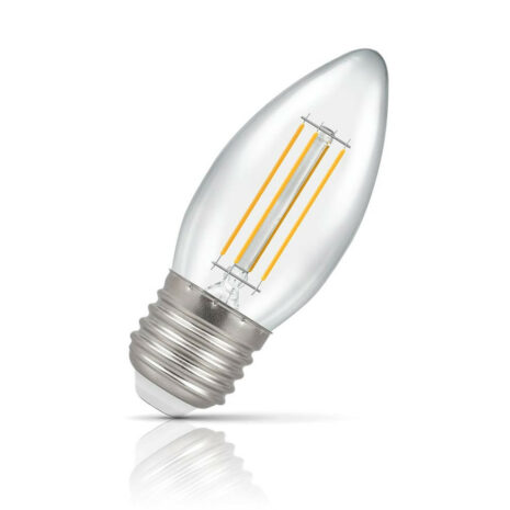 Crompton Candle LED Light Bulb Dimmable E27 5W (40W Eqv) Warm White Clear - 7154