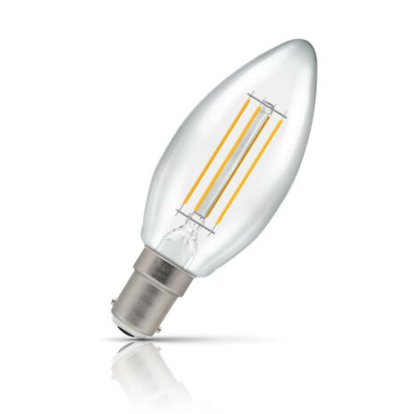 Crompton Candle LED Light Bulb Dimmable B15 5W (40W Eqv) Warm White Clear - 7147