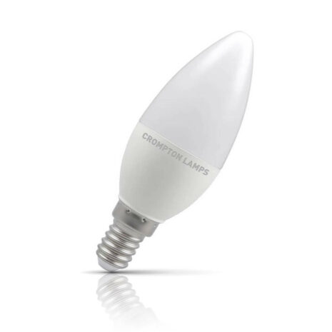 Crompton Candle LED Light Bulb E14 4.9W (40W Eqv) Cool White Opal - 11359