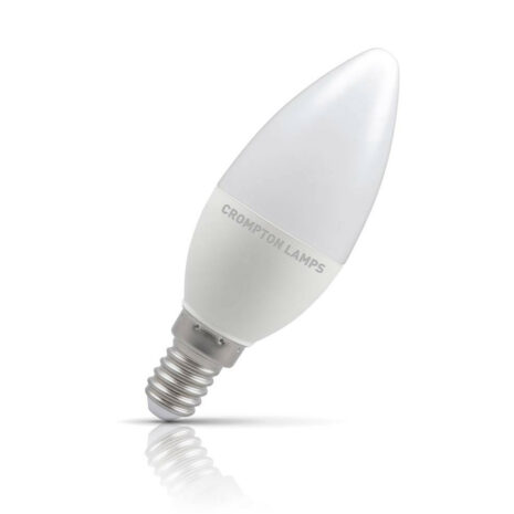 Crompton Candle LED Light Bulb Dimmable E14 5W (40W Eqv) Warm White Opal - 13490