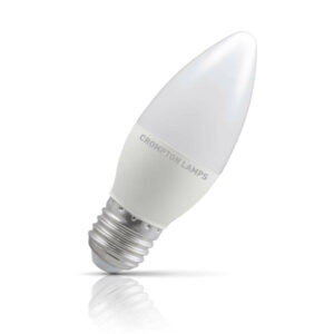 Crompton Candle LED Light Bulb Dimmable E27 5W (40W Eqv) Cool White Opal - 13513