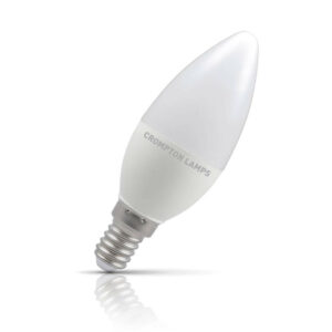 Crompton Candle LED Light Bulb Dimmable E14 5W (40W Eqv) Cool White Opal - 13520