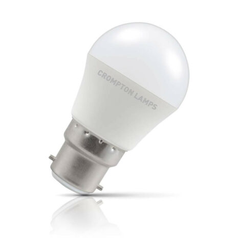 Crompton Golfball LED Light Bulb Dimmable B22 5W (40W Eqv) Warm White Opal - 13568