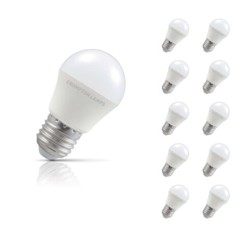 Crompton Golfball LED Light Bulb E27 5W (40W Eqv) Cool White 10-Pack - 13605