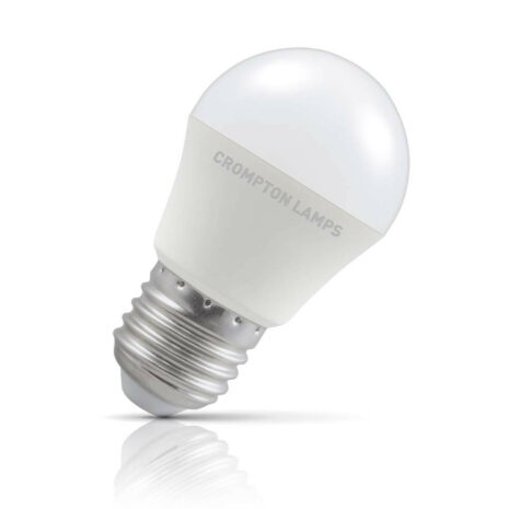 Crompton Golfball LED Light Bulb Dimmable E27 5W (40W Eqv) Cool White Opal - 13605