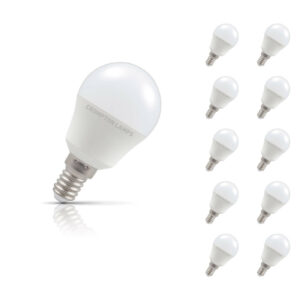 Crompton Golfball LED Light Bulb E14 5W (40W Eqv) Cool White 10-Pack - 13612