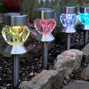 Smart Solar LED Crystal Effect Stake Light 4-Pack Colour Changing and White - 1011543