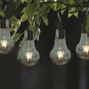 Smart Solar LED Edison Filament Effect EUREKA! Retro Light Bulbs 4-Pack Warm White Clear - 1080937