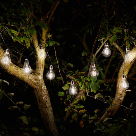 Smart Solar LED 2m Filament Effect EUREKA! Retro Light Bulb String Light Set of 10 Lights Warm White - 1060301