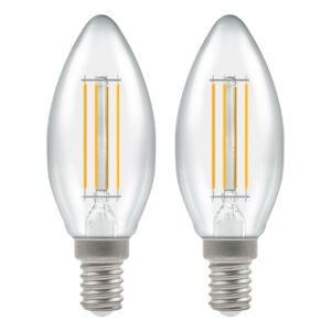 Crompton Candle LED Light Bulb Dimmable E14 5W (40W Eqv) Warm White 2-Pack - 7161