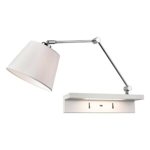 Firstlight Rex Style LED 2-Light Swing-Arm Shelf Light 9W with USB Port - 7657CH