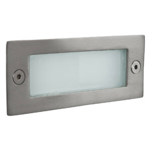 Firstlight LED Modern Style LED Rectangle Brick Light 1.5W Daylight in Stainless Steel and Opal - 8101ST