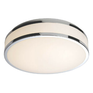 Firstlight Atlantis LED 35cm Flush Ceiling Light 12W Warm White in White and Chrome and Opal - 8342CH