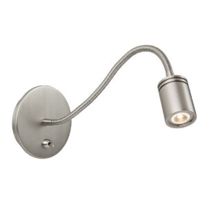 Firstlight Ritz LED Flexible Wall Spotlight 3W with On/Off Switch Warm White Brushed Nickel - 8607BN