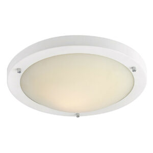 Firstlight Rondo LED 31cm Flush Ceiling Light 12W Warm White in Matt White and Opal Glass - 8611WH