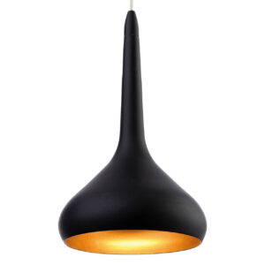 Firstlight Bar Modern Style LED 10.5cm Pendant Light 8W Warm White Black and Gold Inner - 8613BK