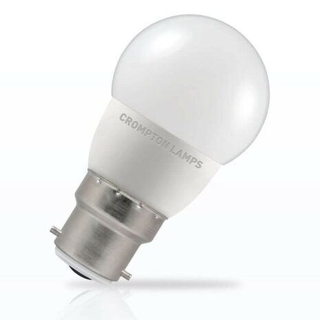 Crompton Golfball LED Light Bulb Dimmable B22 5.5W (40W Eqv) Daylight Opal - 9370