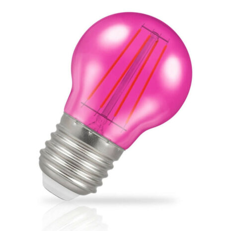 Crompton Golfball LED Light Bulb E27 4W (25W Eqv) Pink IP65 Harlequin - 9837