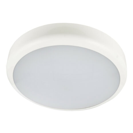 Electralite Hale LED Emergency & Sensor Bulkhead 14W Cool White Opal and White - ELA-28104-OPL