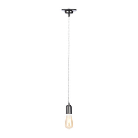 Inlight Dale E27 Pendant Cord Set Black Nickel & Grey - INL-23519-GRY