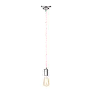 Inlight Dale E27 Pendant Cord Set Polished Nickel & Red - INL-23519-RED